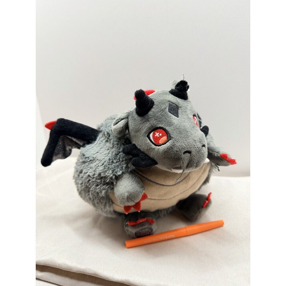 Squishable Gray, Black & Red Dragon Plush 10” Soft Stuffed Animal Toy Sewn Eyes - Picture 5 of 12